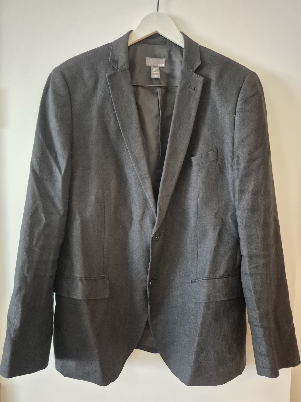 H&M Men's Charcoal Black Single-Breasted Blazer